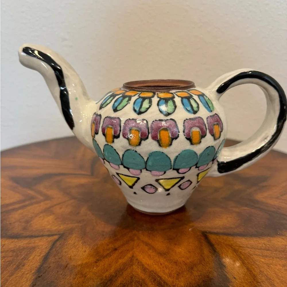 Rare Tom Phinney Hand Crafted Signed Tea Pot US Artist from Ohio
